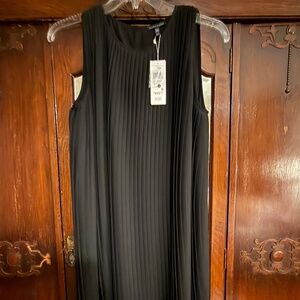 Eileen Fisher Silk Accordian Pleated Trapeze Dress Size M NWT